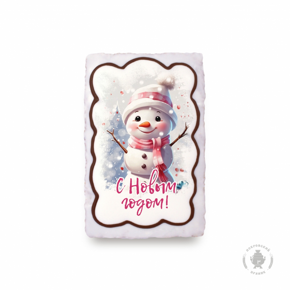  Пряник 130г новогодний Снеговик, (коробка 25шт) в Мценске