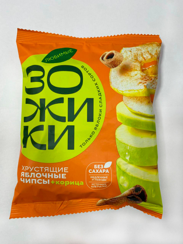 №1 Зожики Яблочные+корица чипсы, 25г  в Мценске